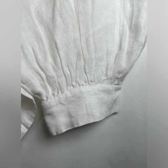 J.CREW  Size  XXL  Squareneck Button-Up top  100% Linen  White - Picture 14 of 16